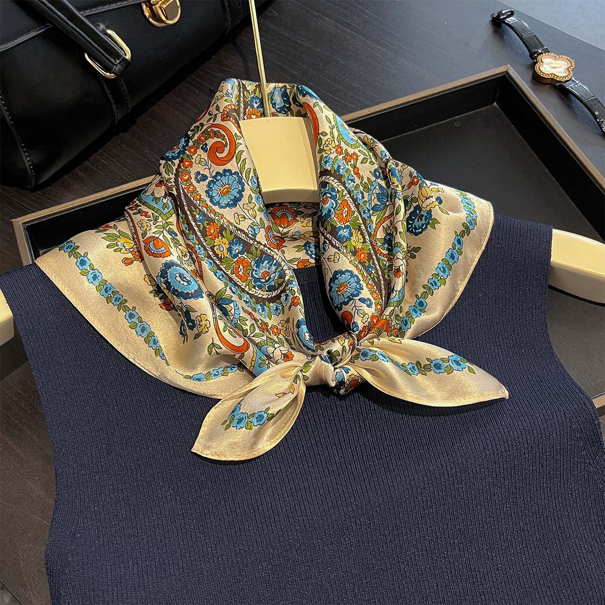 Artisan Mosaic Paisley Silk Scarf