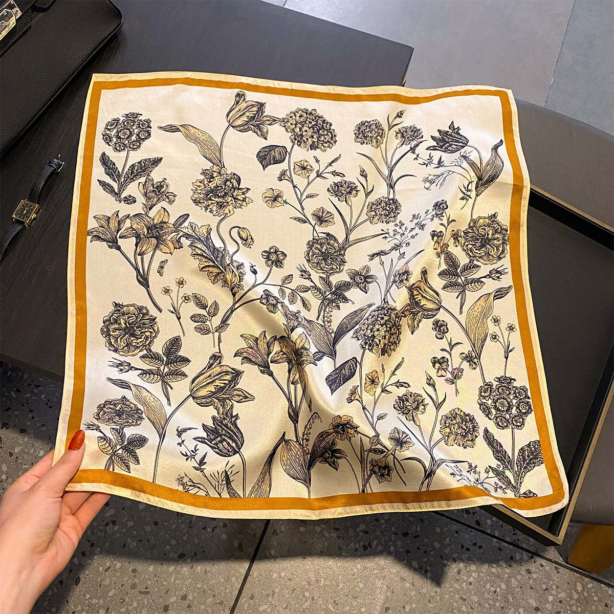 Midnight Garden | The Botanical Silk Square