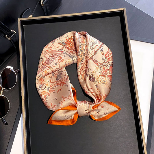 Golden Horizon Silk Scarf