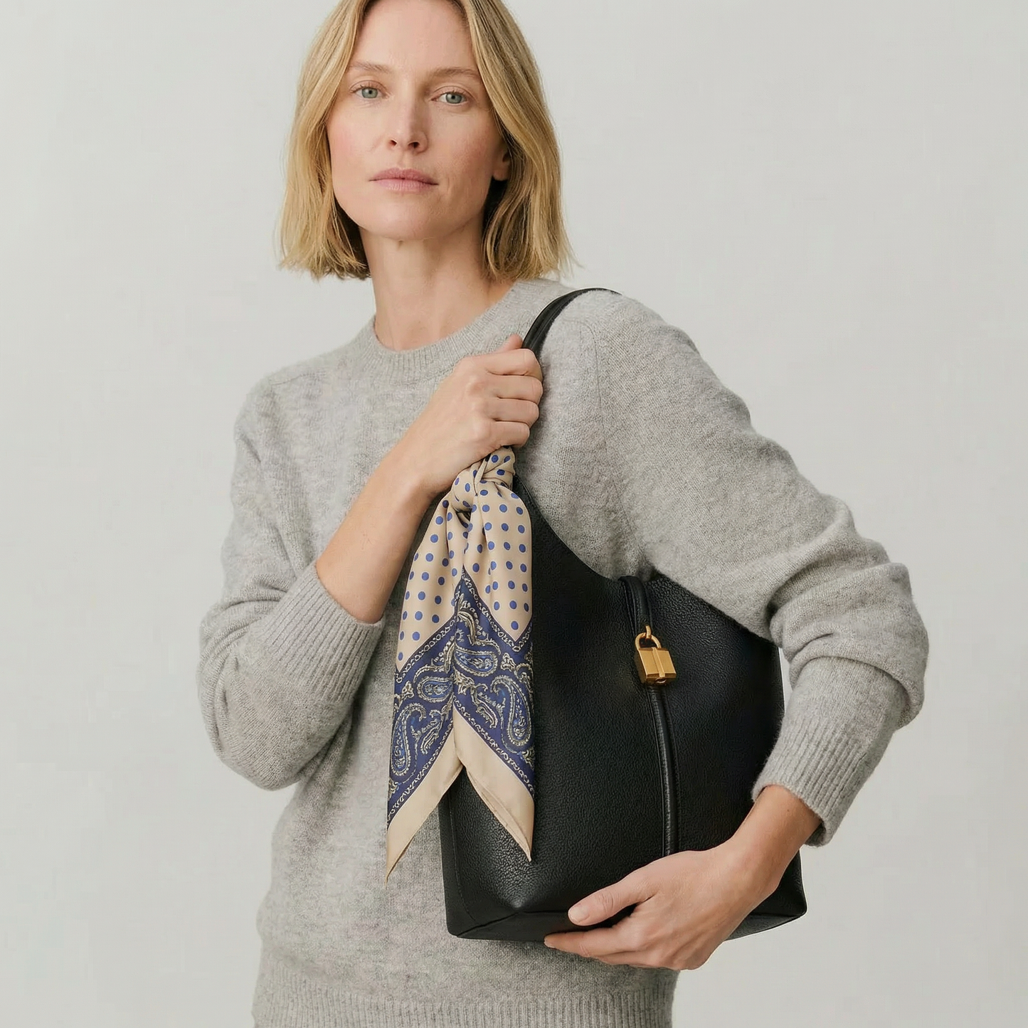 Heritage Polka Dot & Paisley Silk Scarf