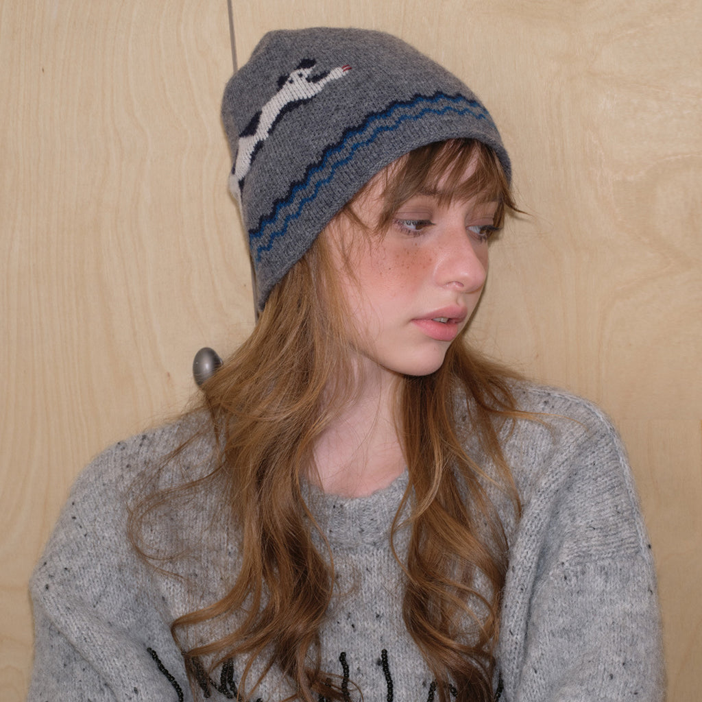 Cozyura™ Pure Nylon Beanie – Soft Knit Hat with Kitten Print Design