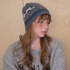Cozyura™ Pure Nylon Beanie – Soft Knit Hat with Kitten Print Design