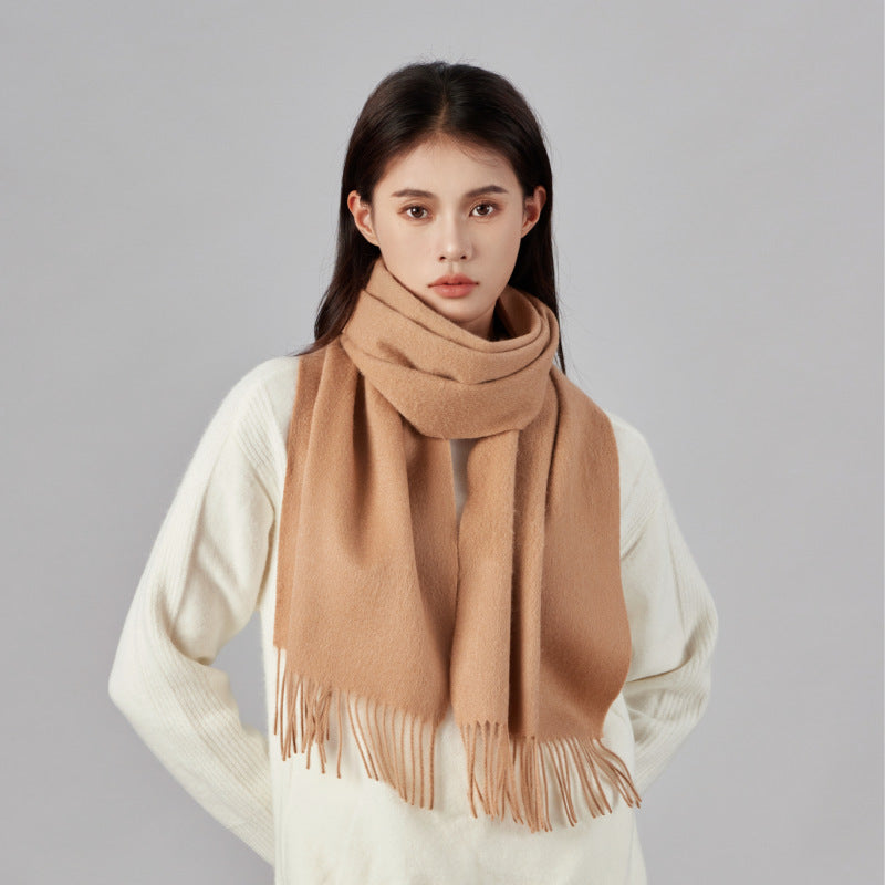 Cozyura™ Women’s Pure Wool Knit Scarf – Handcrafted Warmth with Elegant Texture