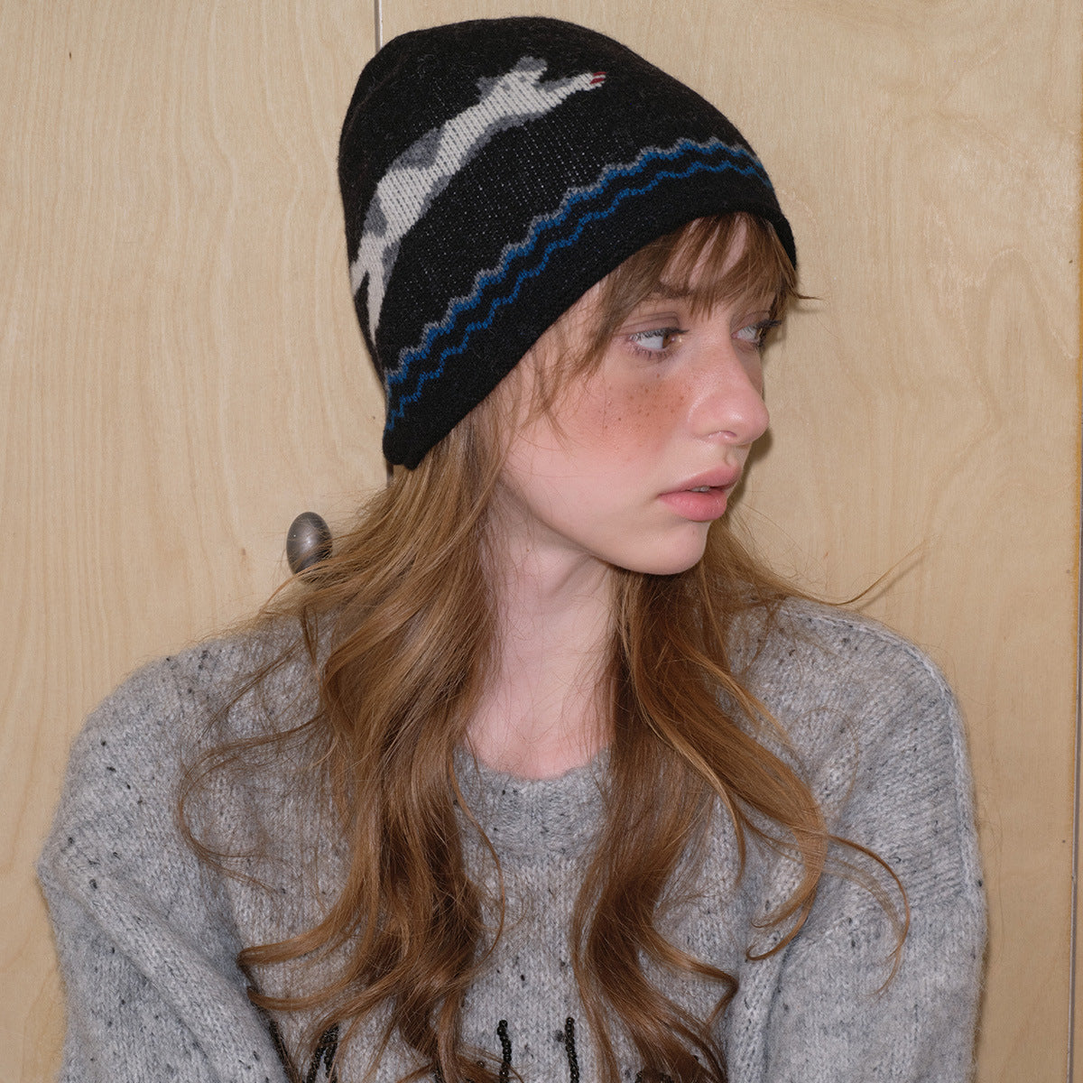 Cozyura™ Pure Nylon Beanie – Soft Knit Hat with Kitten Print Design