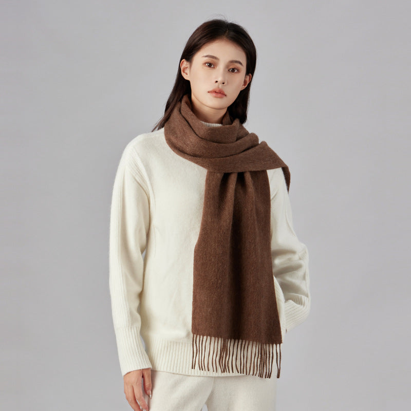 Cozyura™ Women’s Pure Wool Knit Scarf – Handcrafted Warmth with Elegant Texture