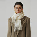 Cozyura™ Dual-Tone Pure Wool Scarf – Handcrafted Softness in Two Shades