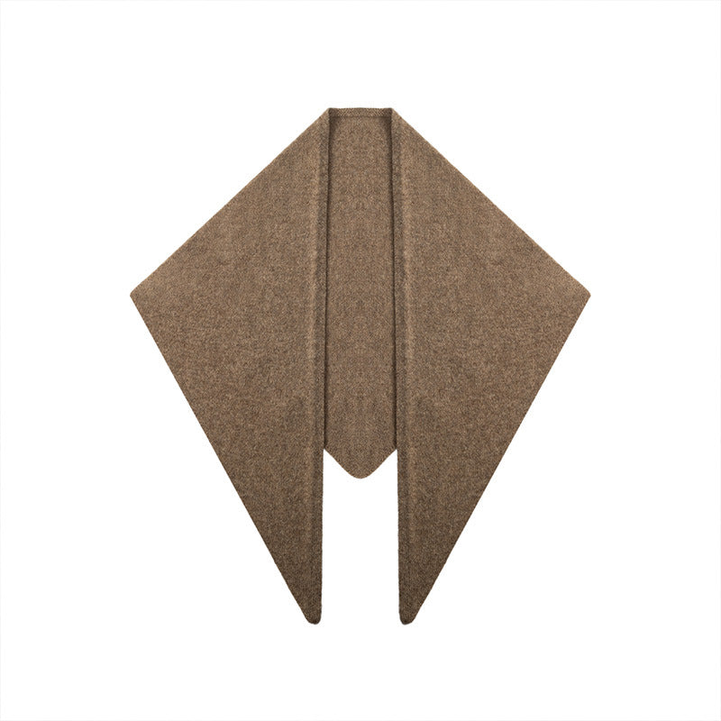 Cozyura™ Wool Blend Triangle Shawl – Thick Knit Warmth with Timeless Elegance