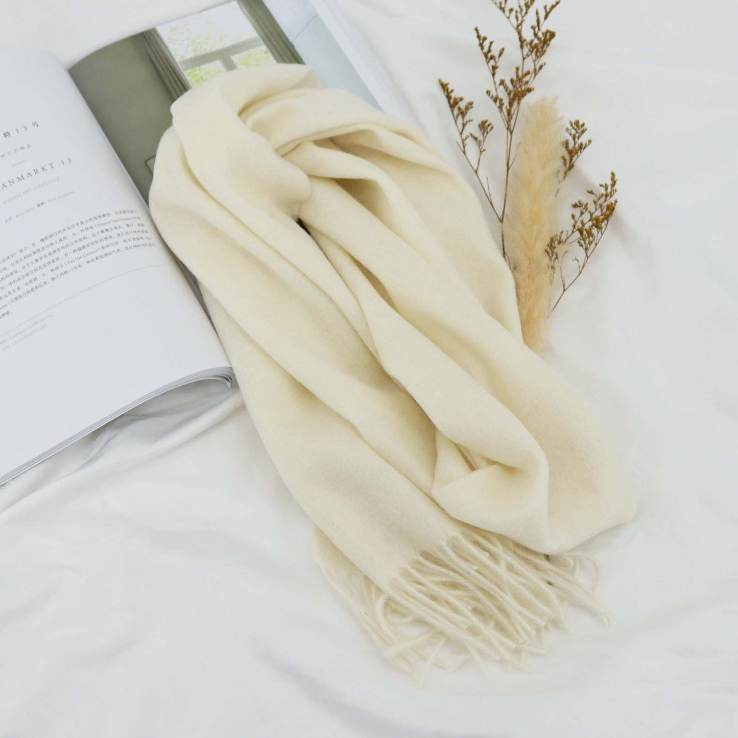 Cozyura™ Women’s Pure Wool Knit Scarf – Handcrafted Warmth with Elegant Texture