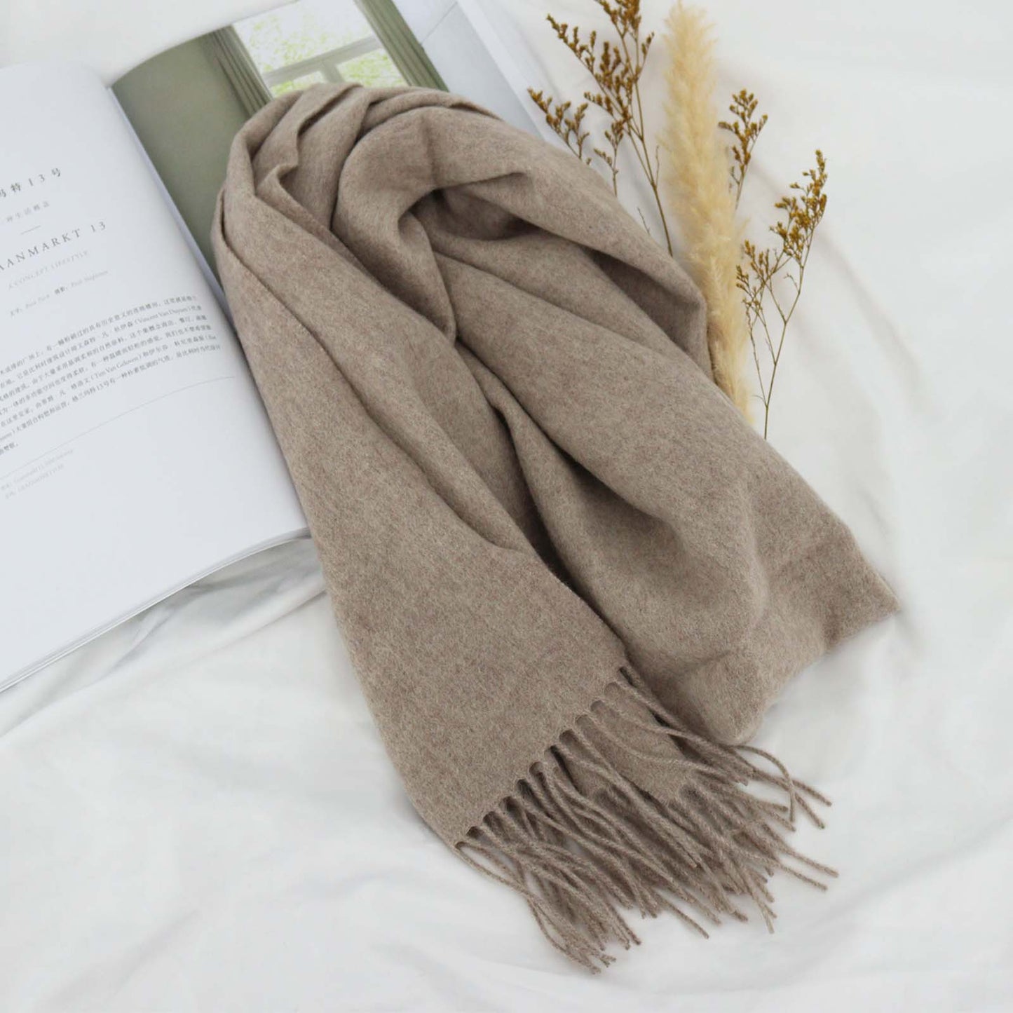 Cozyura™ Women’s Pure Wool Knit Scarf – Handcrafted Warmth with Elegant Texture