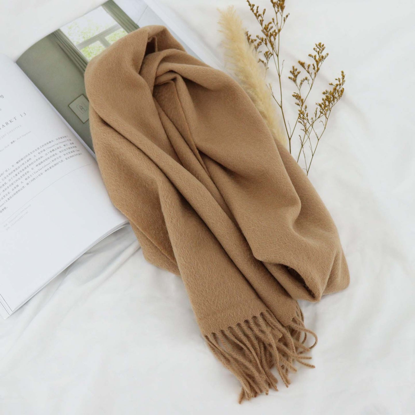 Cozyura™ Women’s Pure Wool Knit Scarf – Handcrafted Warmth with Elegant Texture