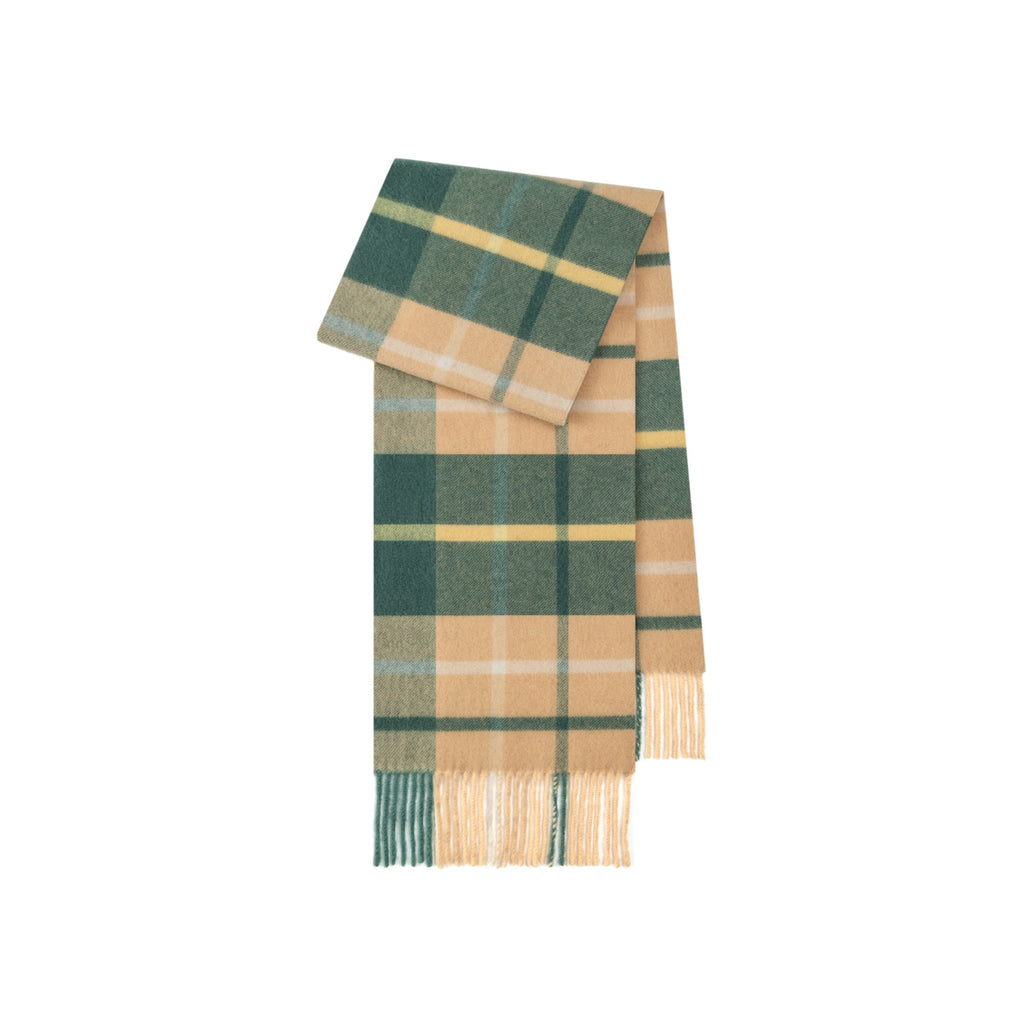 Cozyura™ Wool Plaid Scarf – Soft Textured Warmth for Autumn & Winter