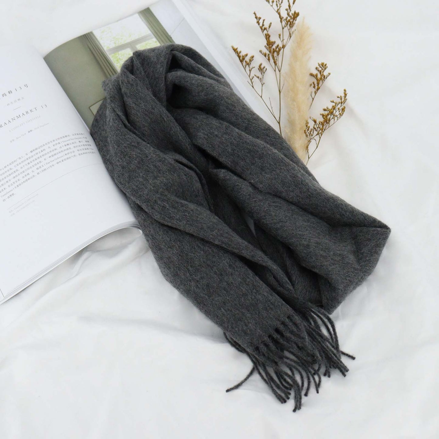 Cozyura™ Women’s Pure Wool Knit Scarf – Handcrafted Warmth with Elegant Texture