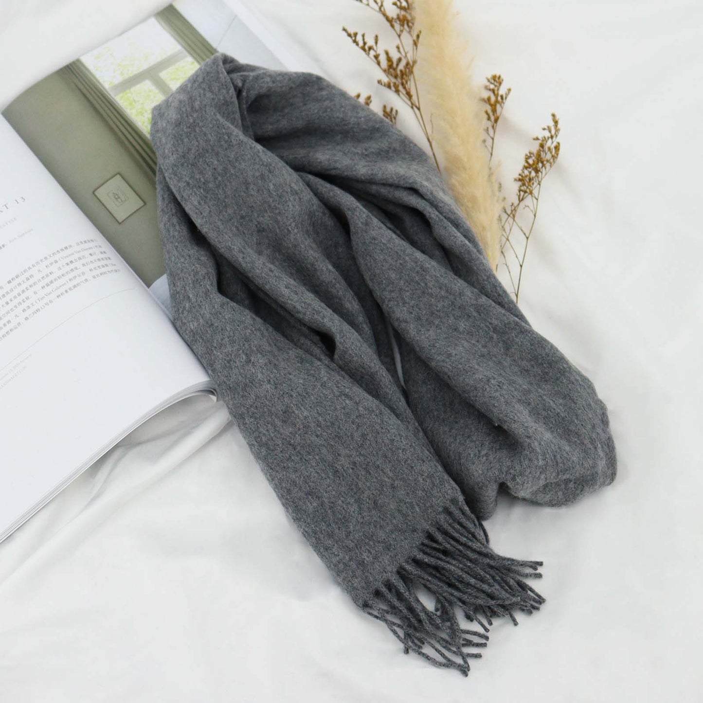 Cozyura™ Women’s Pure Wool Knit Scarf – Handcrafted Warmth with Elegant Texture