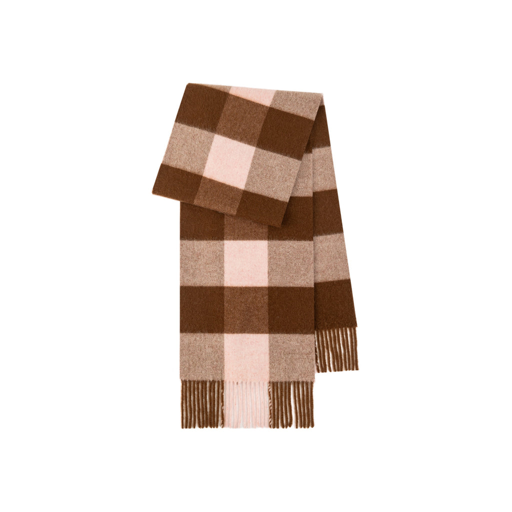 Cozyura™ Wool Plaid Scarf – Soft Textured Warmth for Autumn & Winter