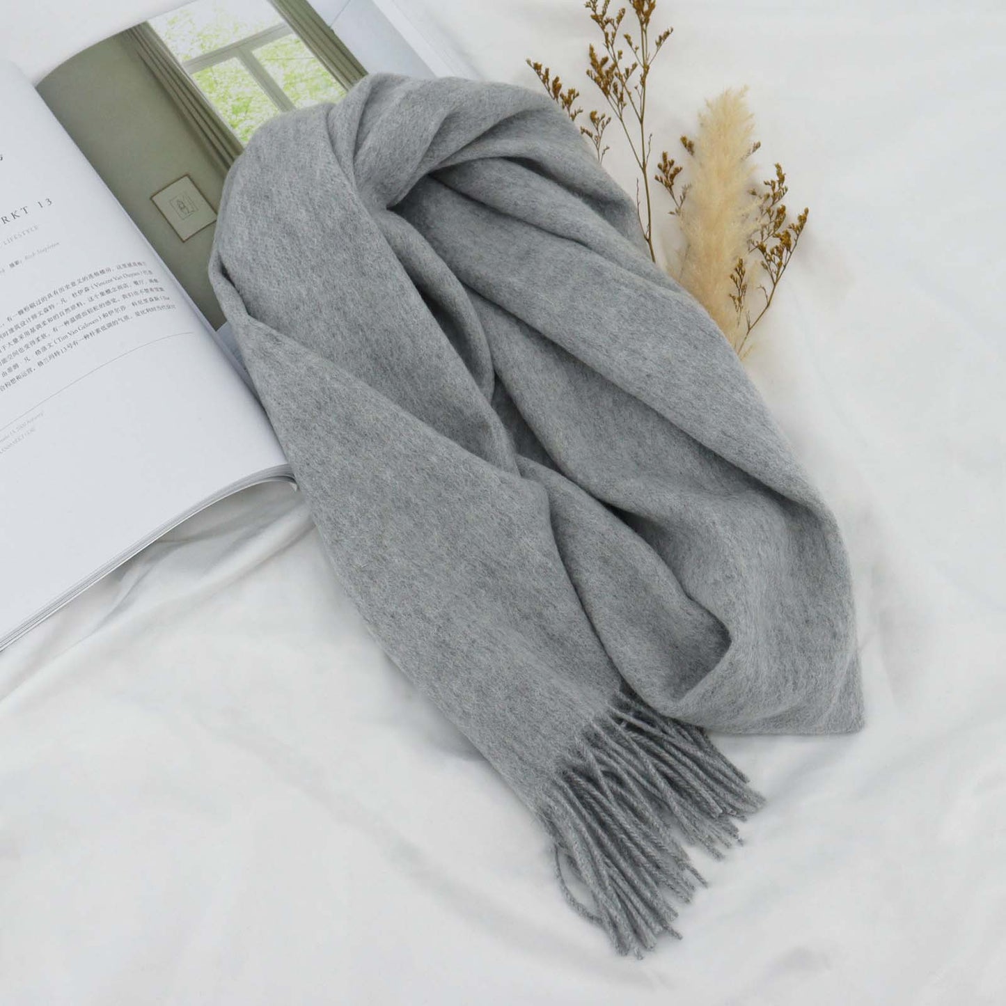 Cozyura™ Women’s Pure Wool Knit Scarf – Handcrafted Warmth with Elegant Texture