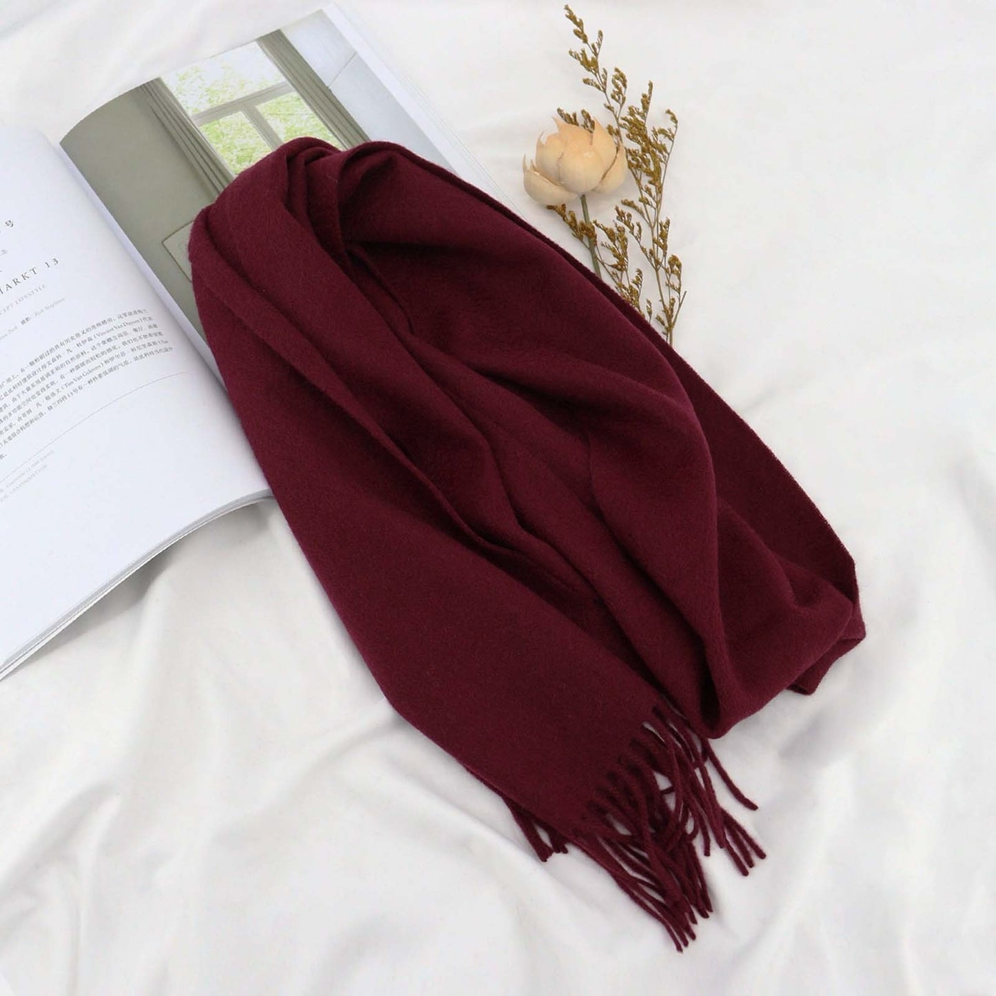 Cozyura™ Women’s Pure Wool Knit Scarf – Handcrafted Warmth with Elegant Texture