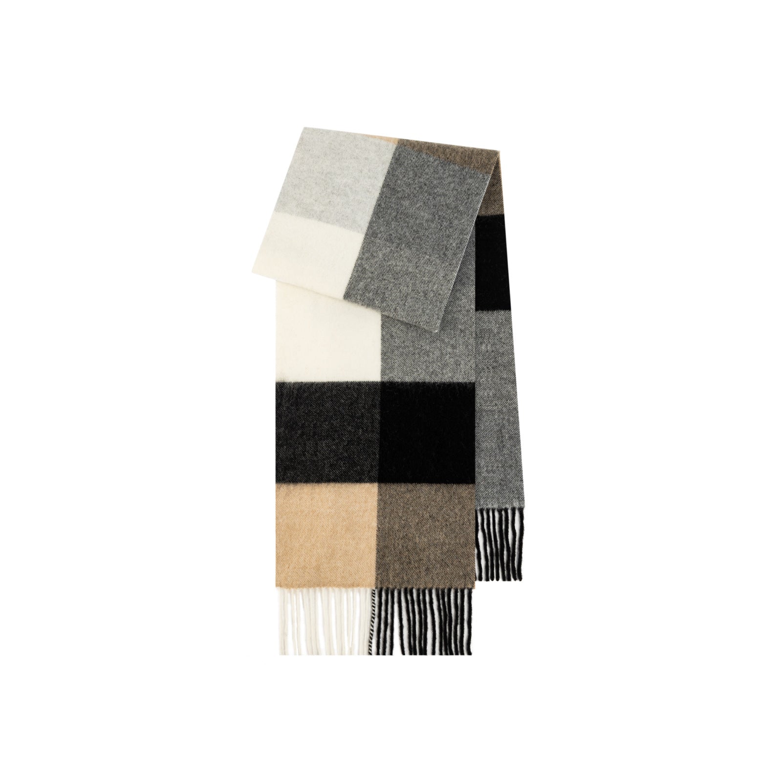 Cozyura™ Wool Plaid Scarf – Soft Textured Warmth for Autumn & Winter