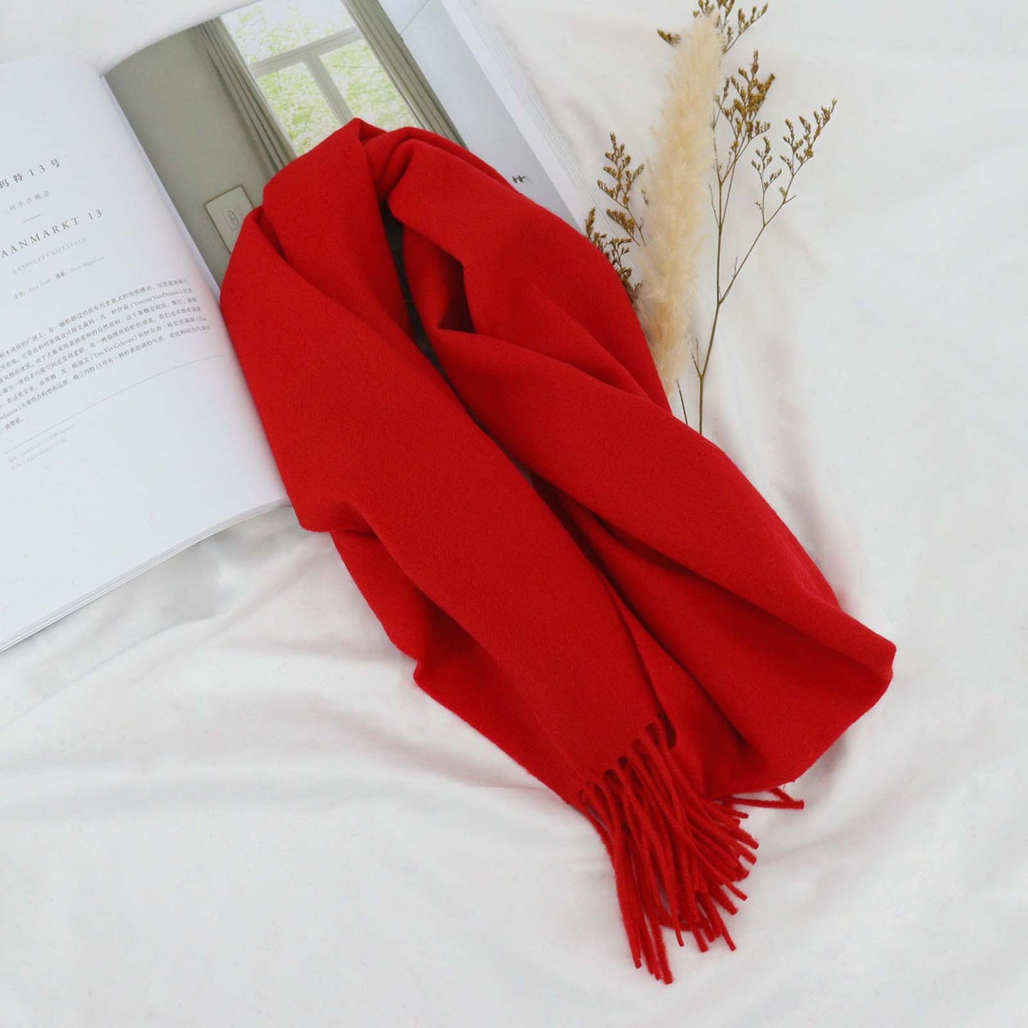 Cozyura™ Women’s Pure Wool Knit Scarf – Handcrafted Warmth with Elegant Texture