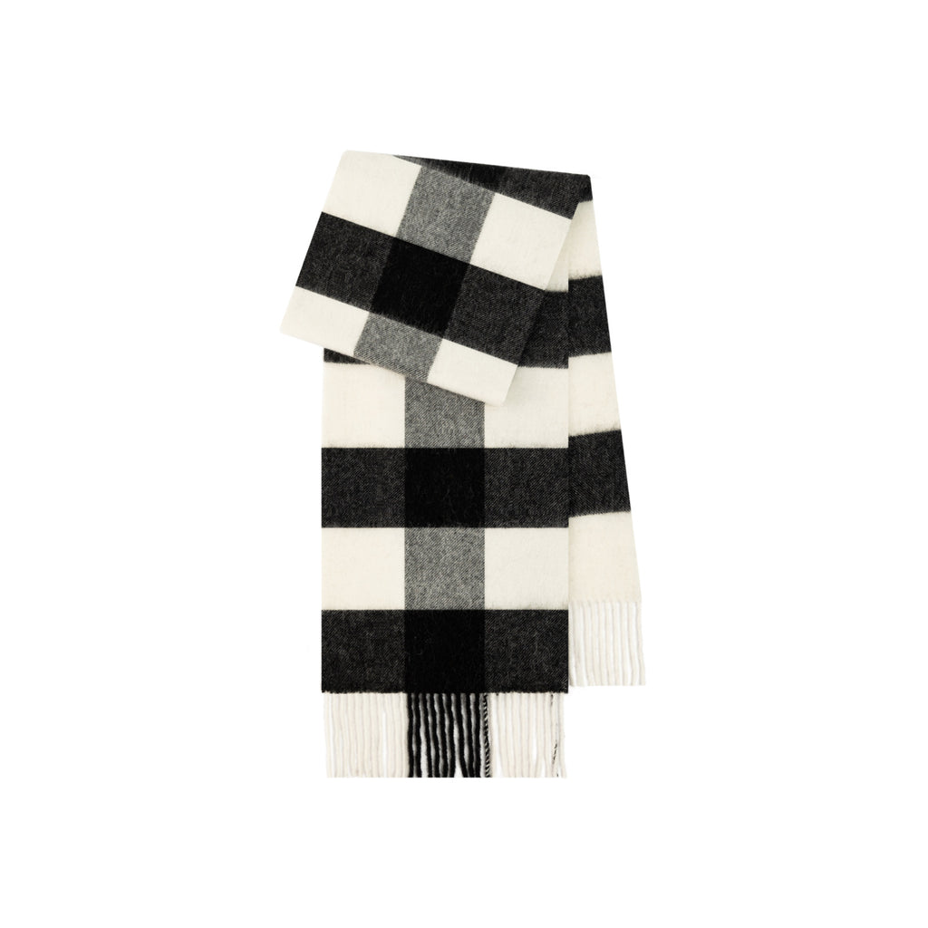 Cozyura™ Wool Plaid Scarf – Soft Textured Warmth for Autumn & Winter