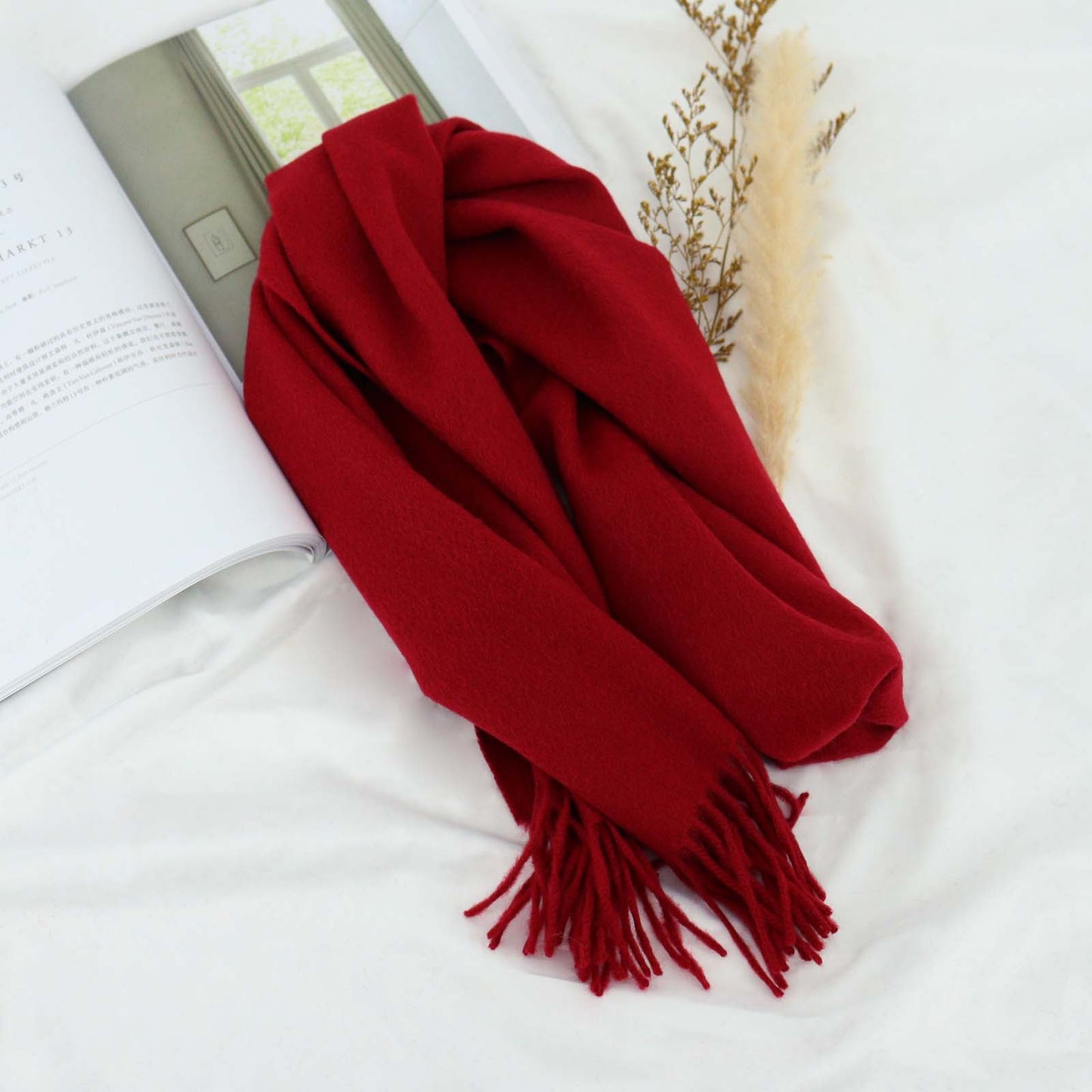 Cozyura™ Women’s Pure Wool Knit Scarf – Handcrafted Warmth with Elegant Texture