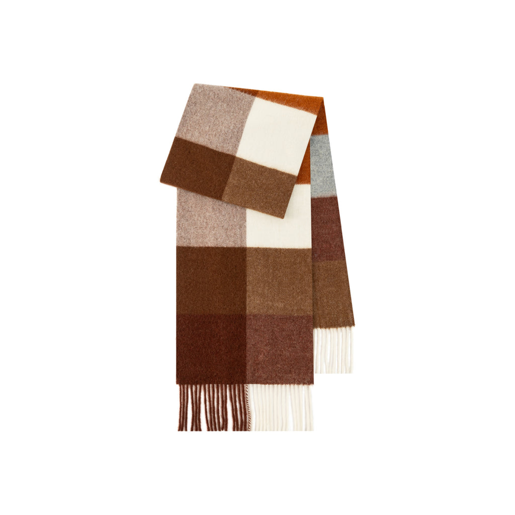 Cozyura™ Wool Plaid Scarf – Soft Textured Warmth for Autumn & Winter