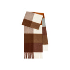 Cozyura™ Wool Plaid Scarf – Soft Textured Warmth for Autumn & Winter