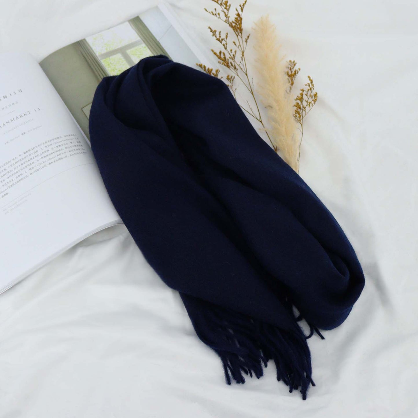 Cozyura™ Women’s Pure Wool Knit Scarf – Handcrafted Warmth with Elegant Texture
