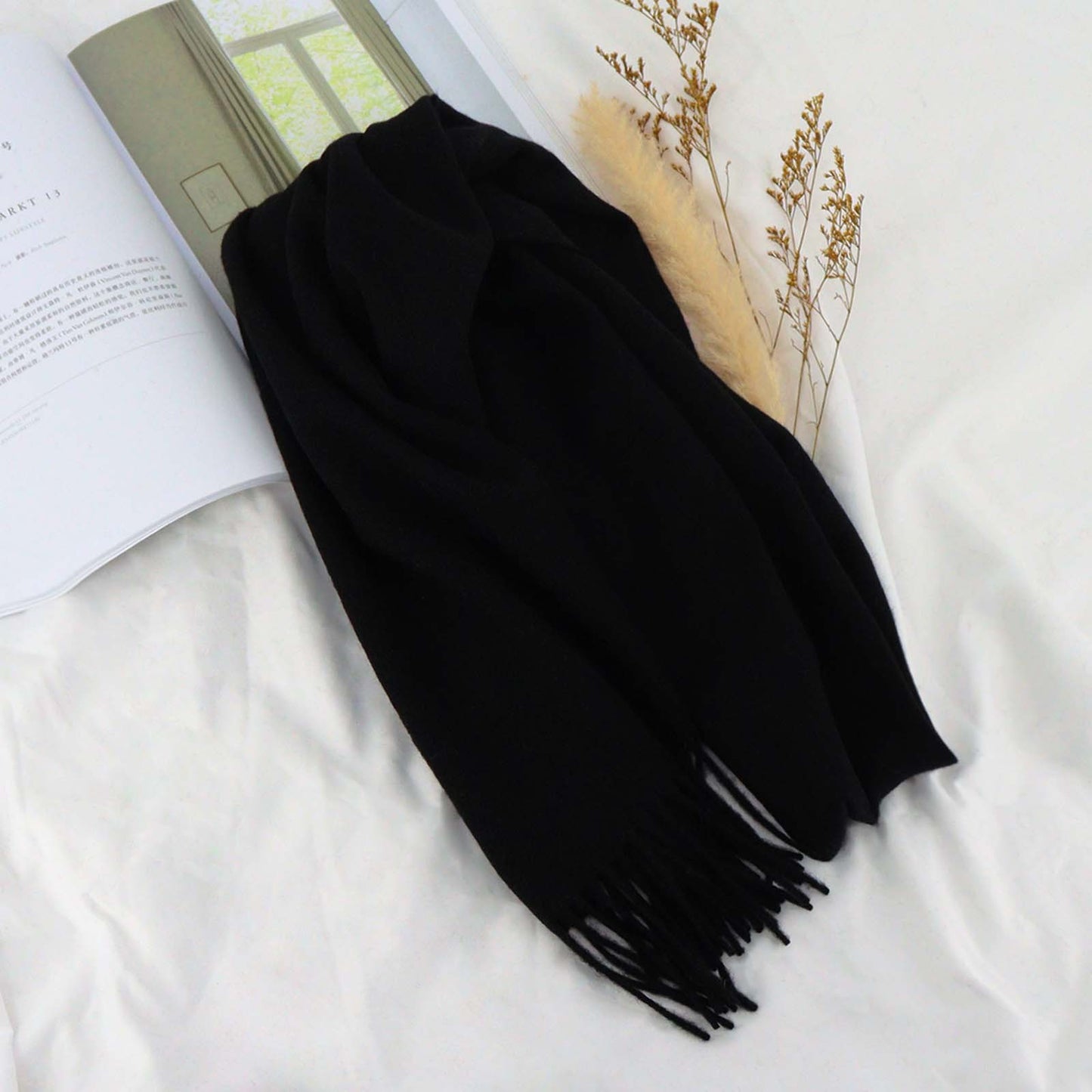 Cozyura™ Women’s Pure Wool Knit Scarf – Handcrafted Warmth with Elegant Texture