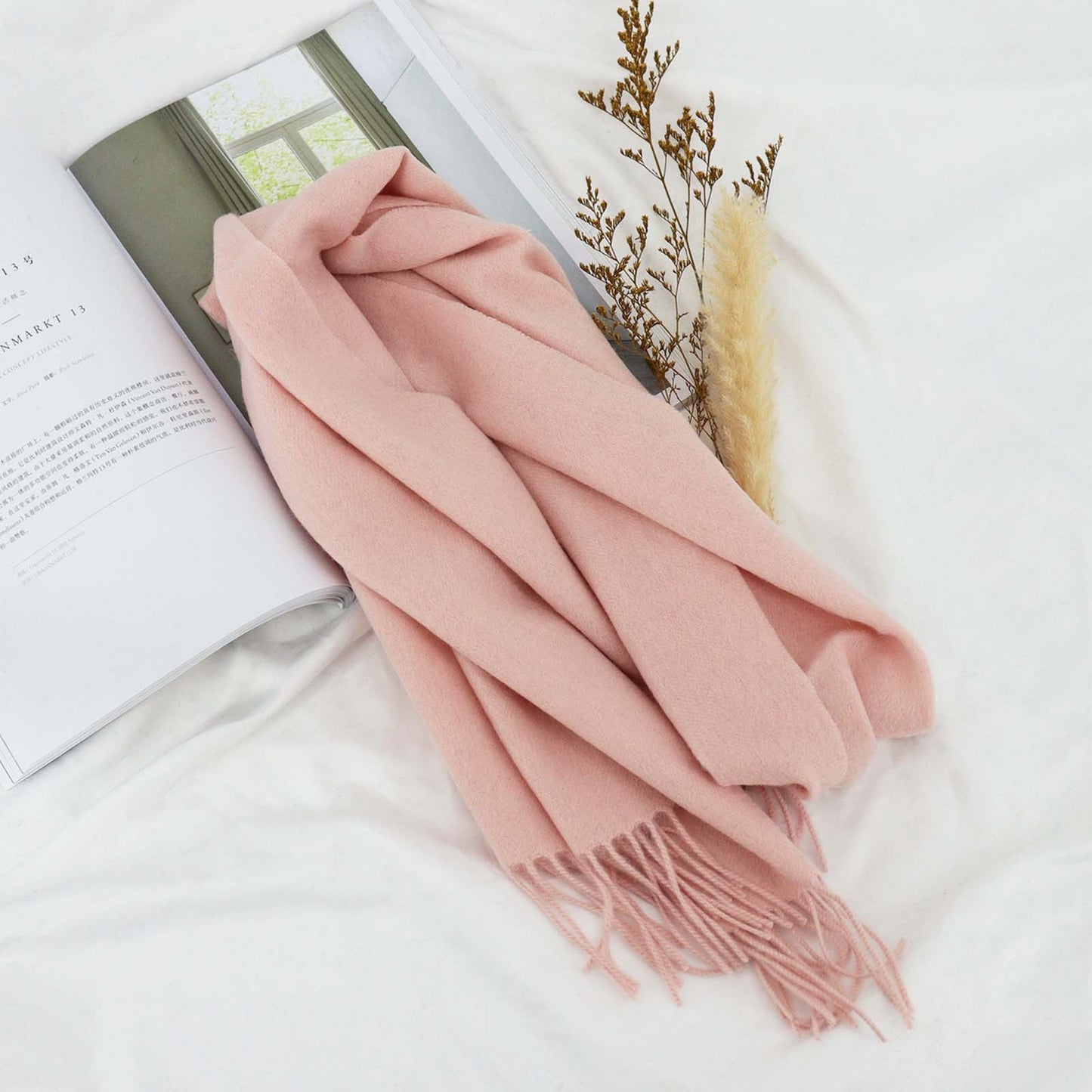 Cozyura™ Women’s Pure Wool Knit Scarf – Handcrafted Warmth with Elegant Texture