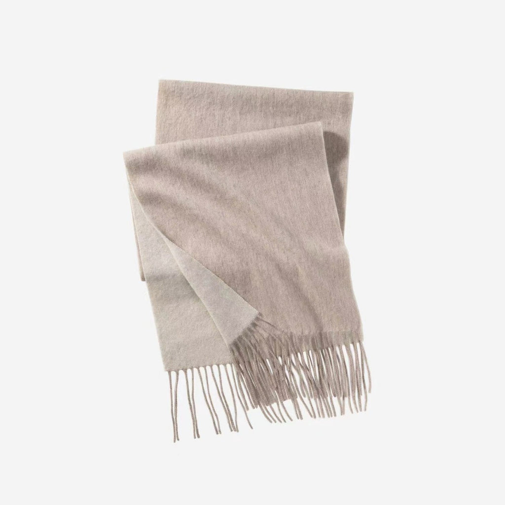 Cozyura™ Dual-Tone Pure Wool Scarf – Handcrafted Softness in Two Shades