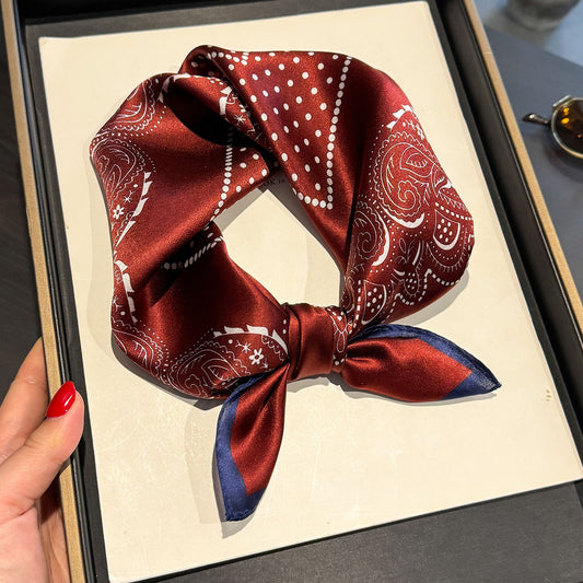 Vintage Paisley Silk Square Scarf