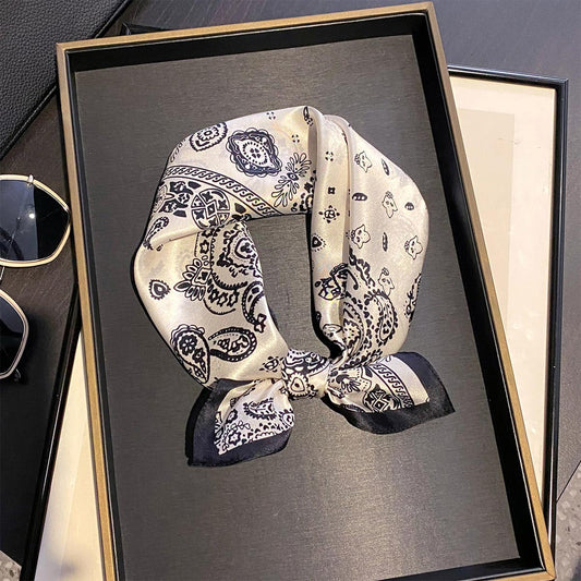 Ink-Trace Elegance | The Paisley Silk Square