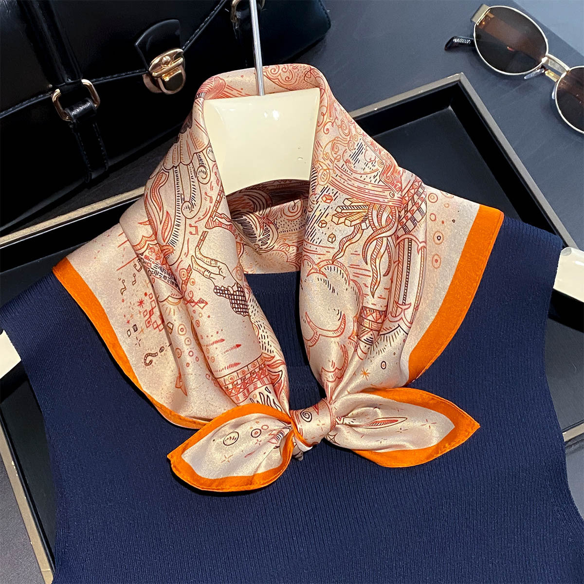 Golden Horizon Silk Scarf