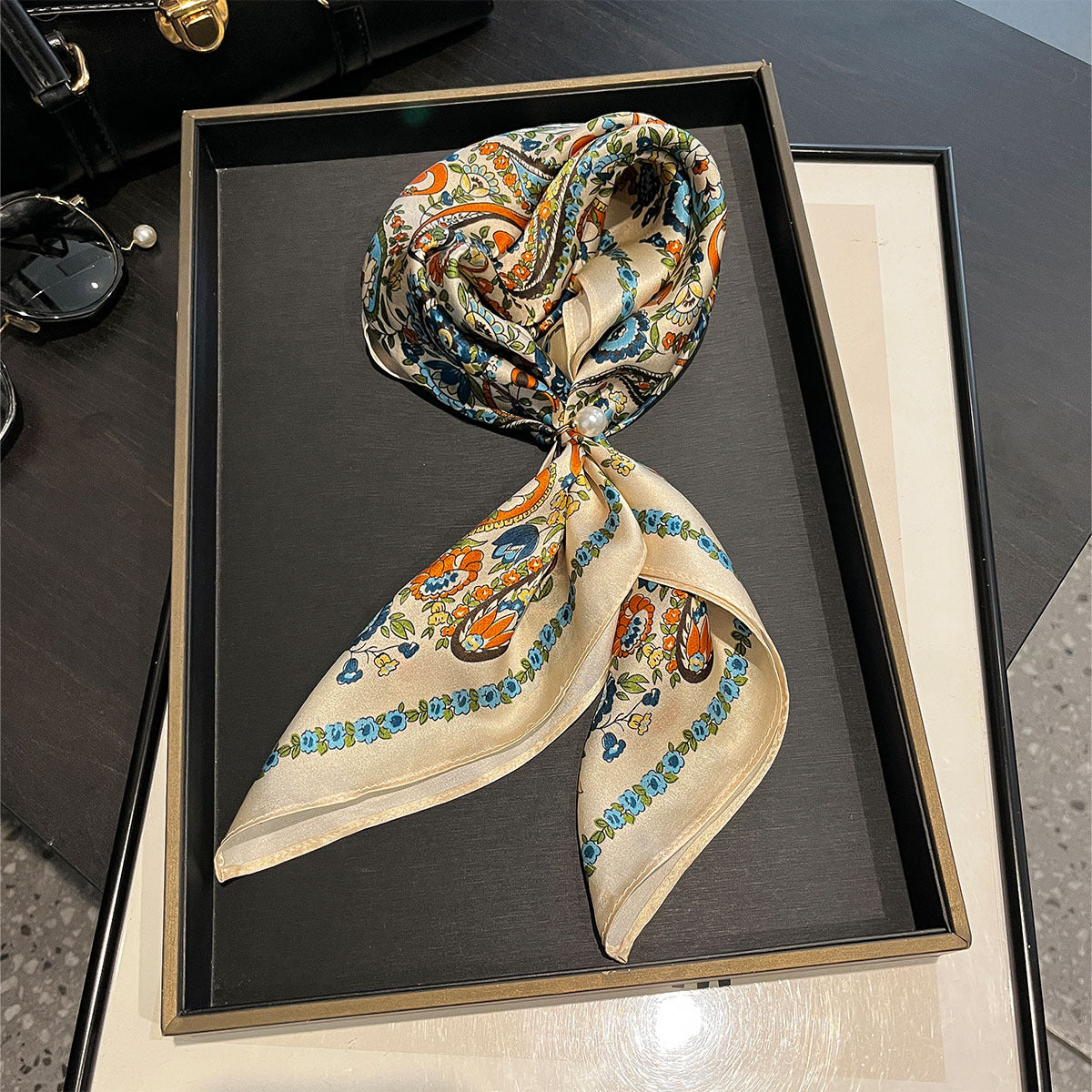 Artisan Mosaic Paisley Silk Scarf