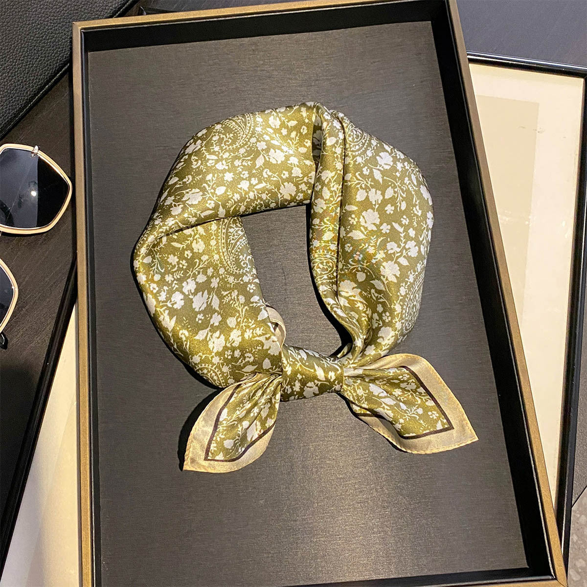 Verdant Whisper | The Floral Paisley Silk Square