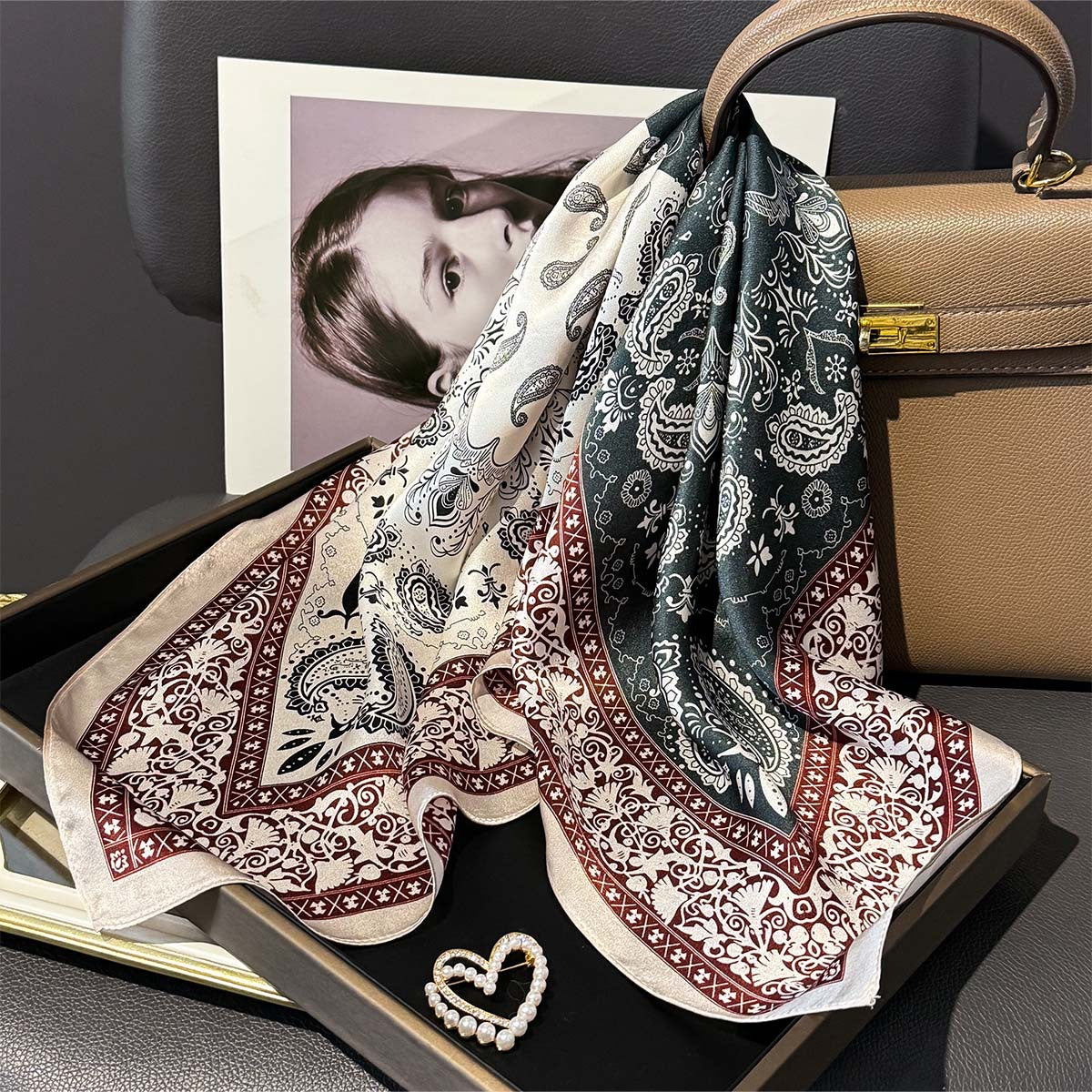Emerald Heritage Mosaic Silk Scarf