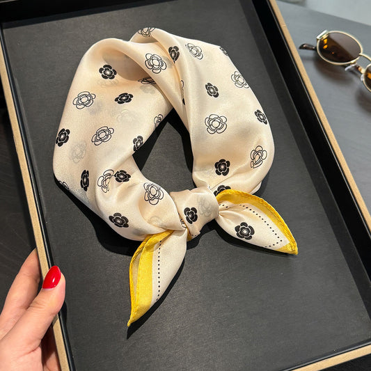 Camellia Garden Mulberry Silk Scarf