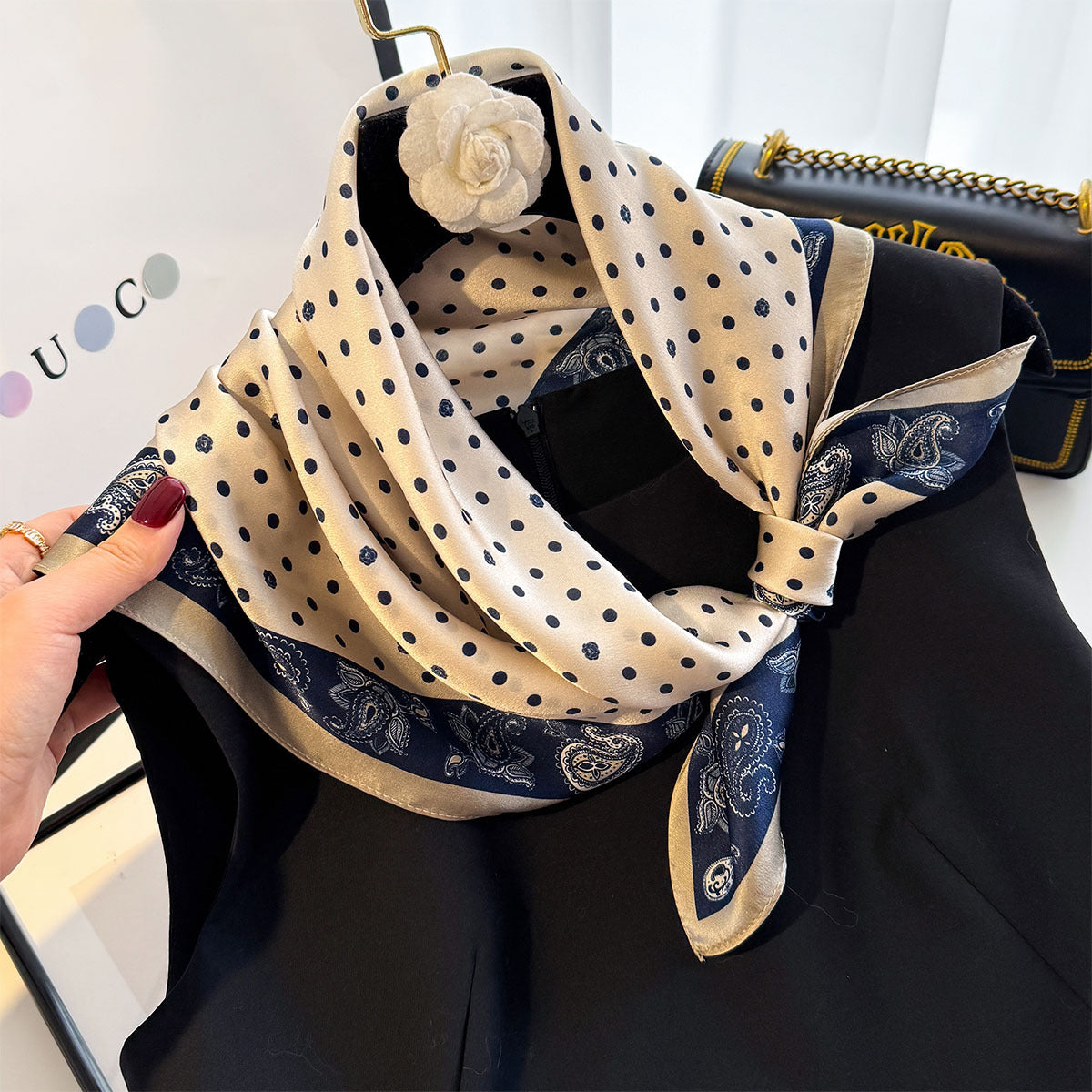 Heritage Polka Dot & Paisley Silk Scarf