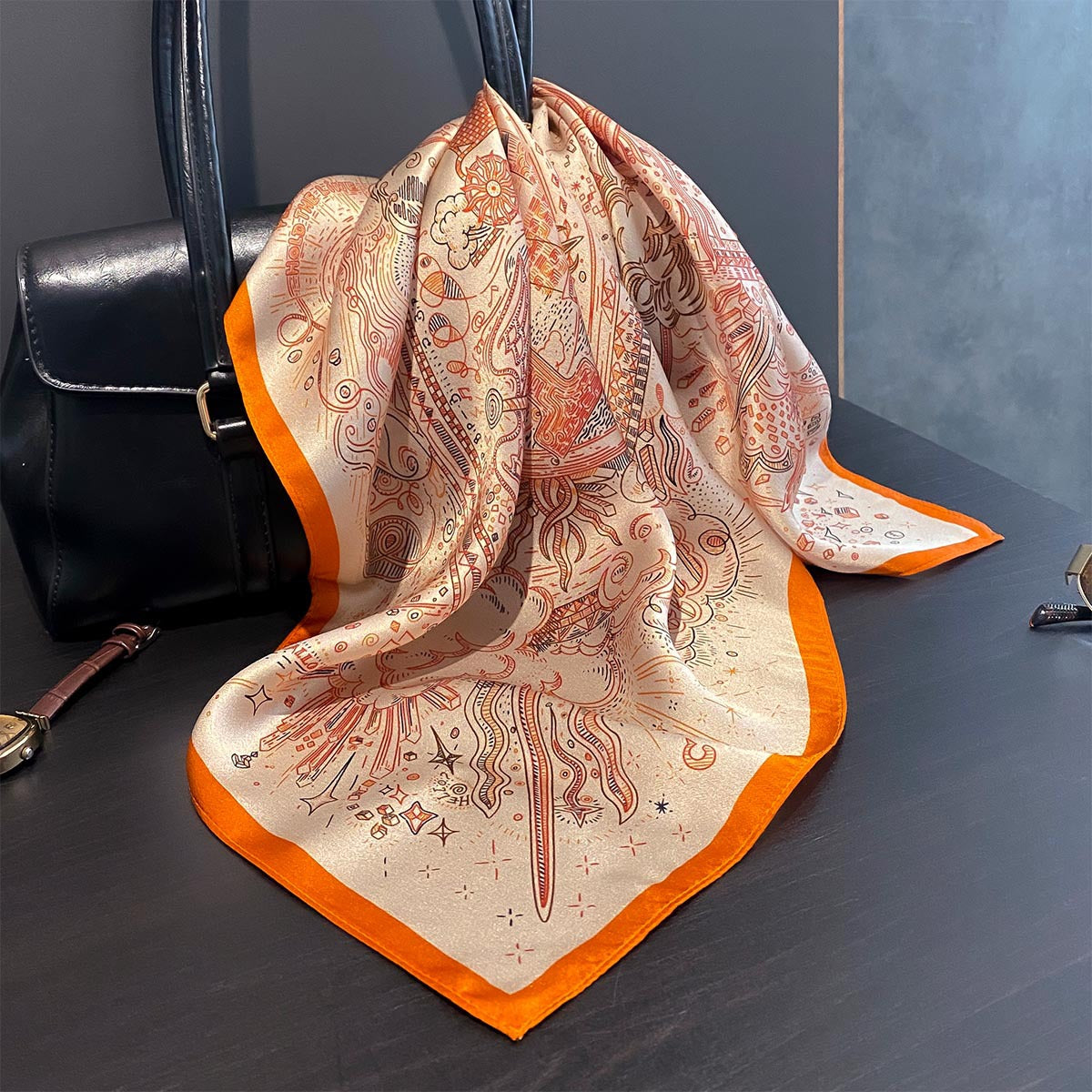 Golden Horizon Silk Scarf