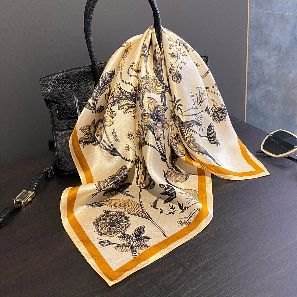 Midnight Garden | The Botanical Silk Square