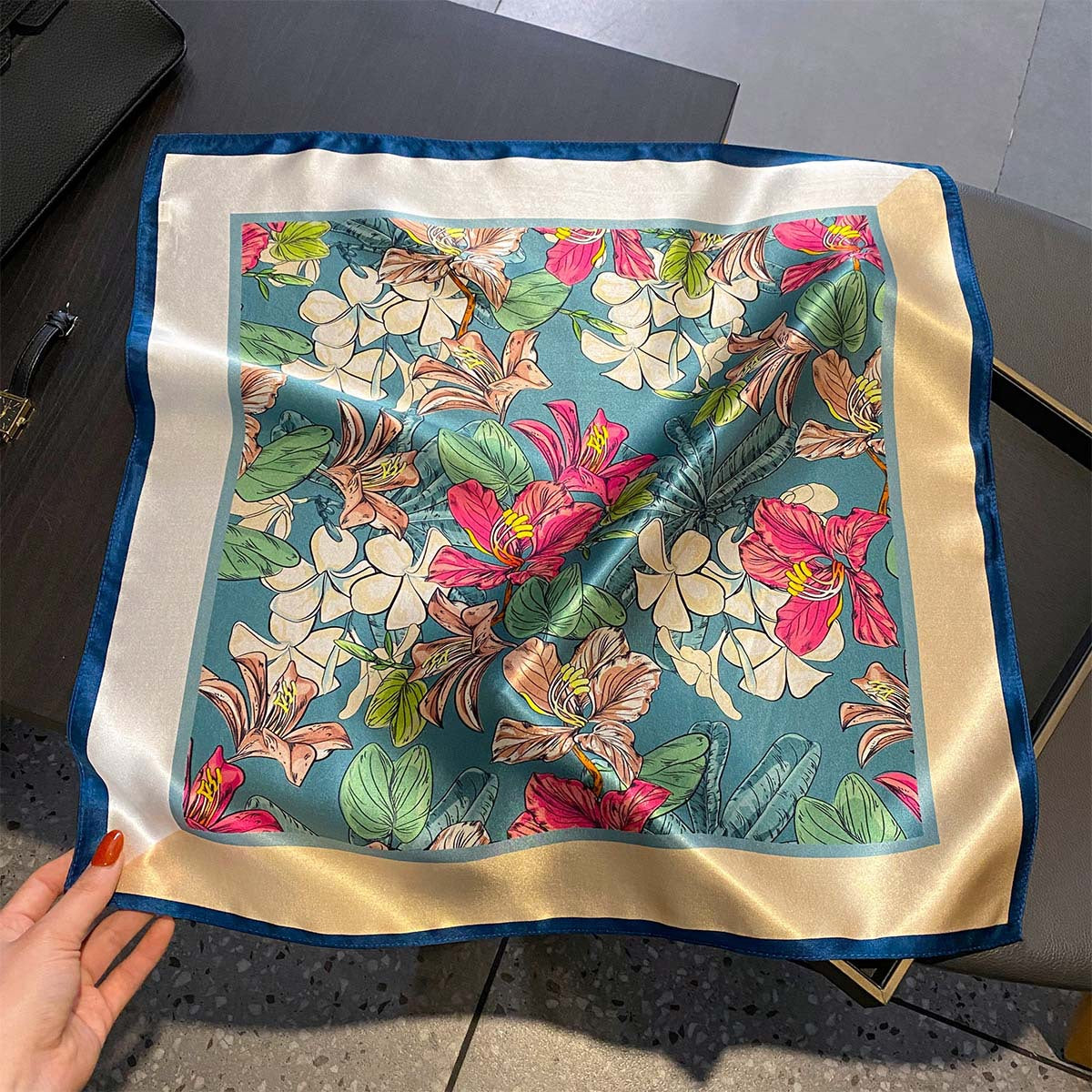 Enchanted Tropic | The Vibrant Floral Silk Square