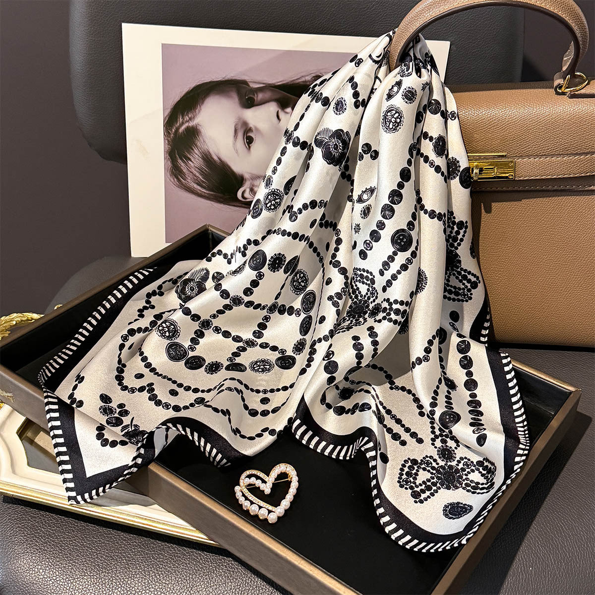 Pearl Constellation Silk Scarf