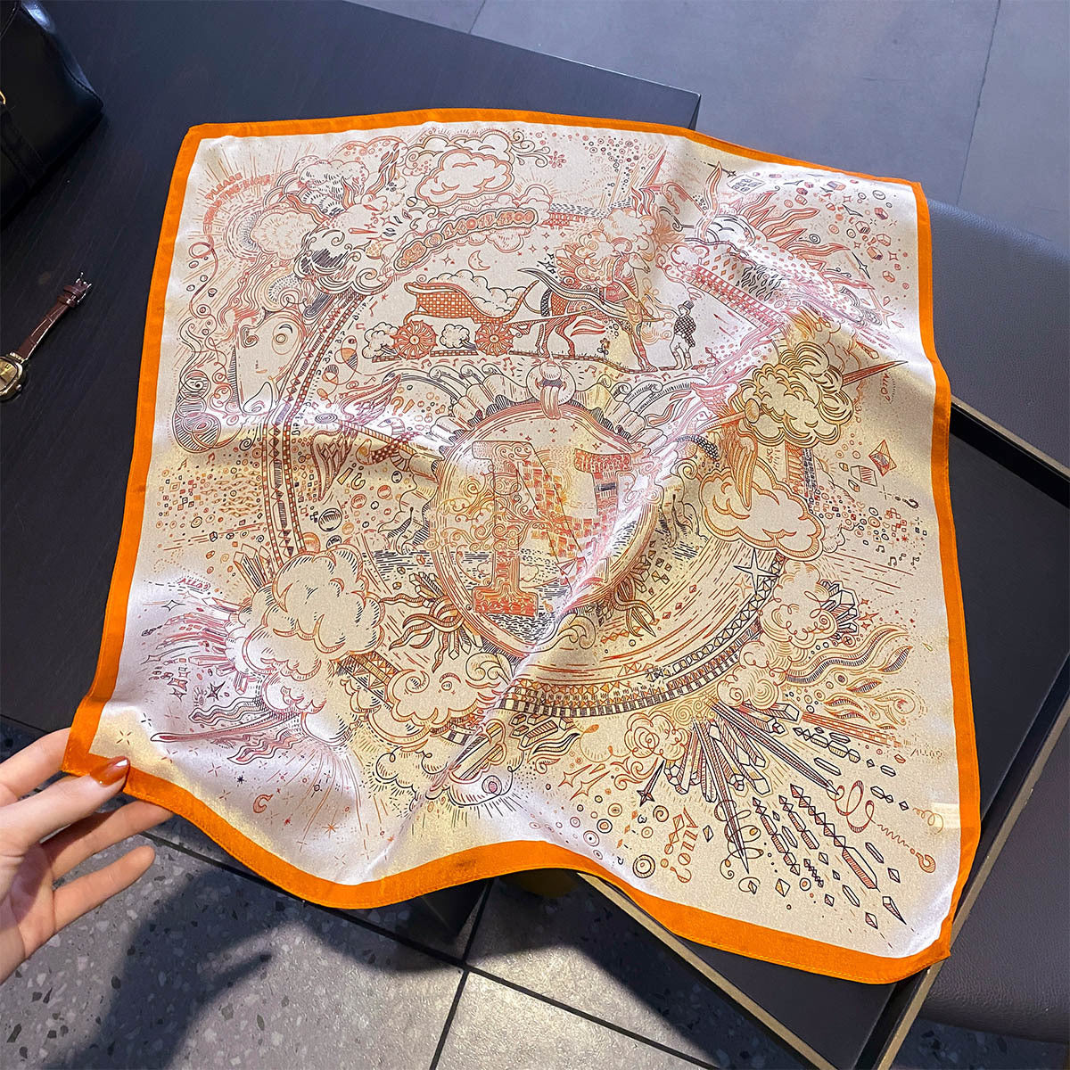 Golden Horizon Silk Scarf