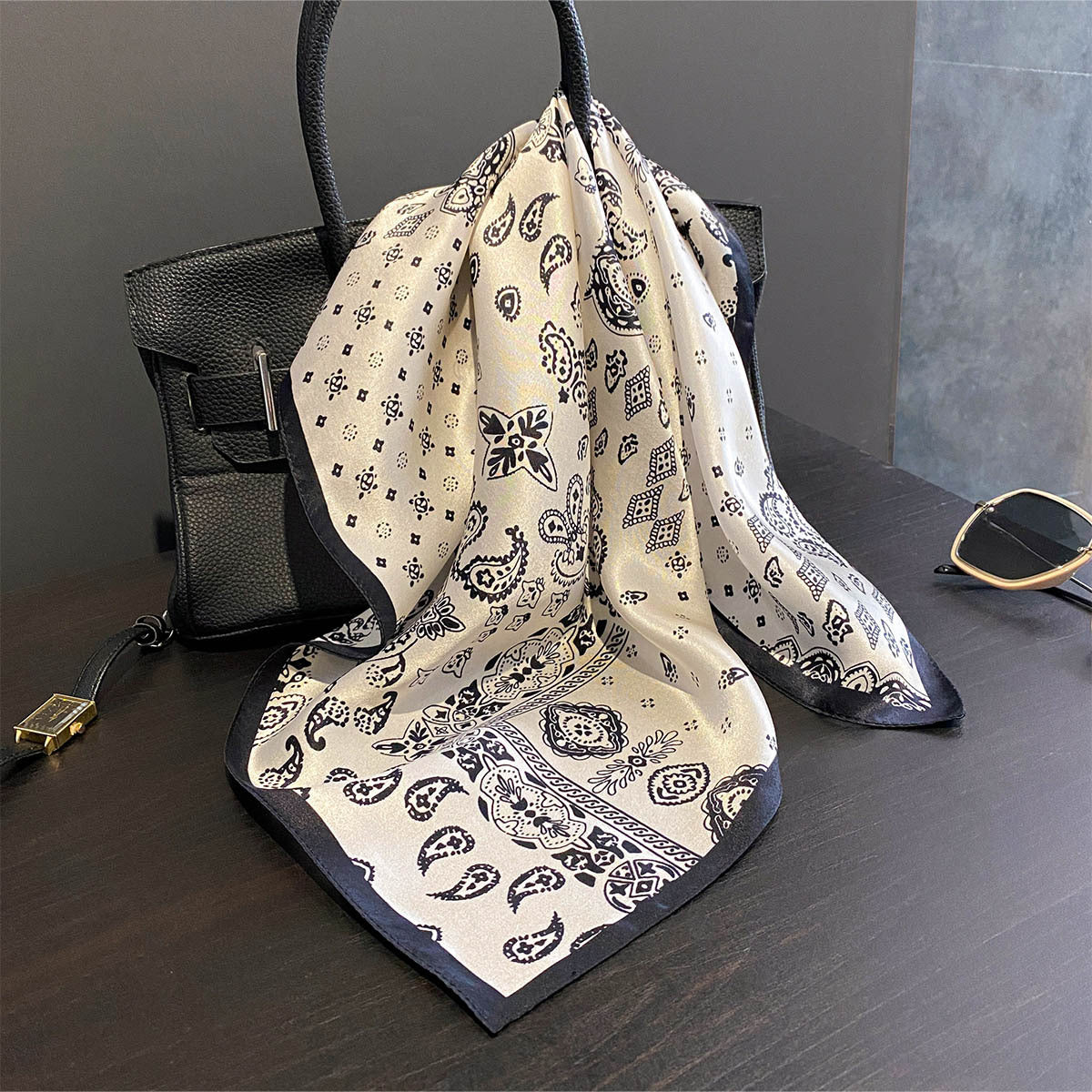 Ink-Trace Elegance | The Paisley Silk Square