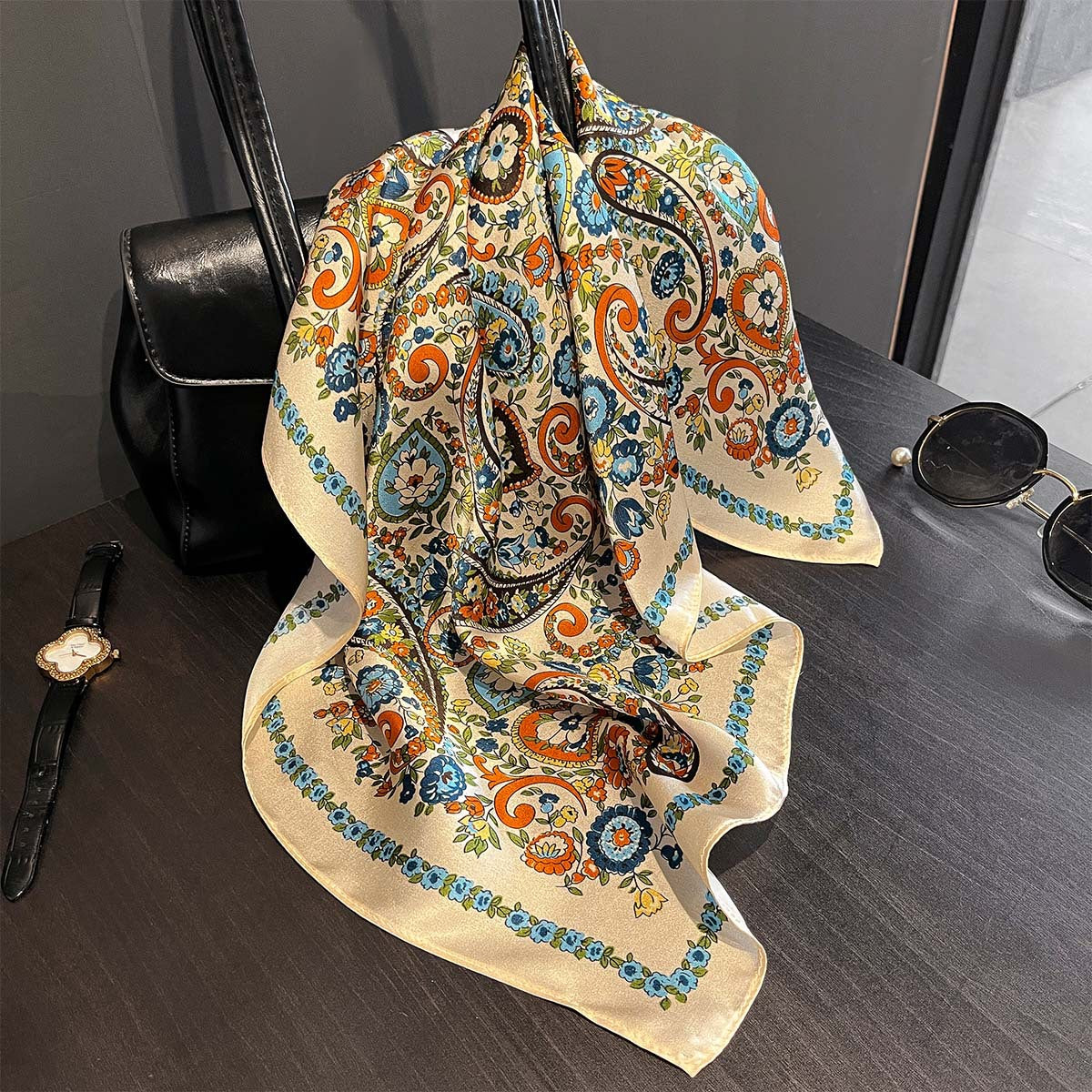 Artisan Mosaic Paisley Silk Scarf