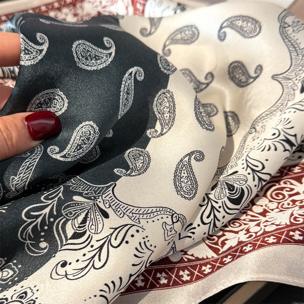 Emerald Heritage Mosaic Silk Scarf