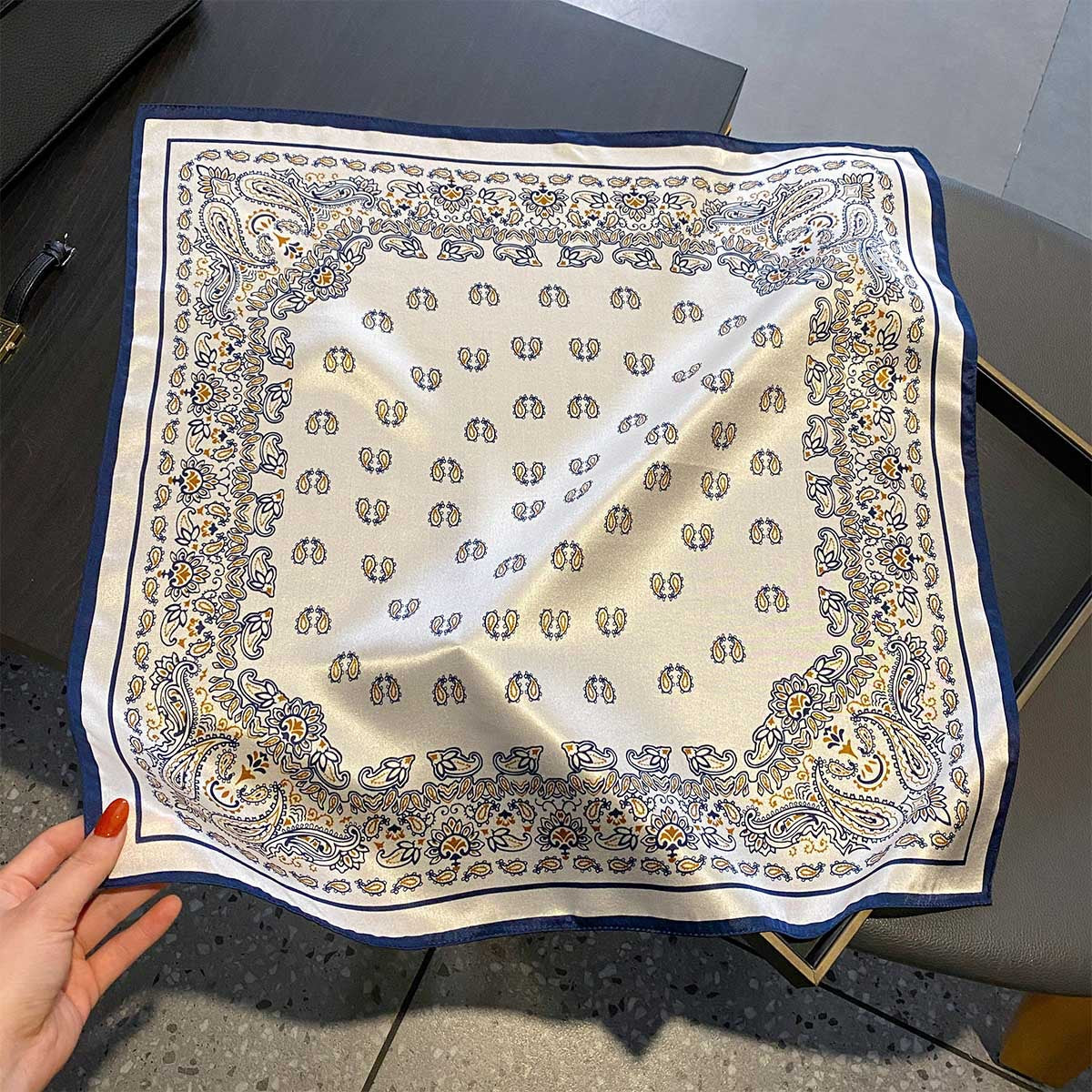 Azure Wanderlust | The Heritage Paisley Silk Square