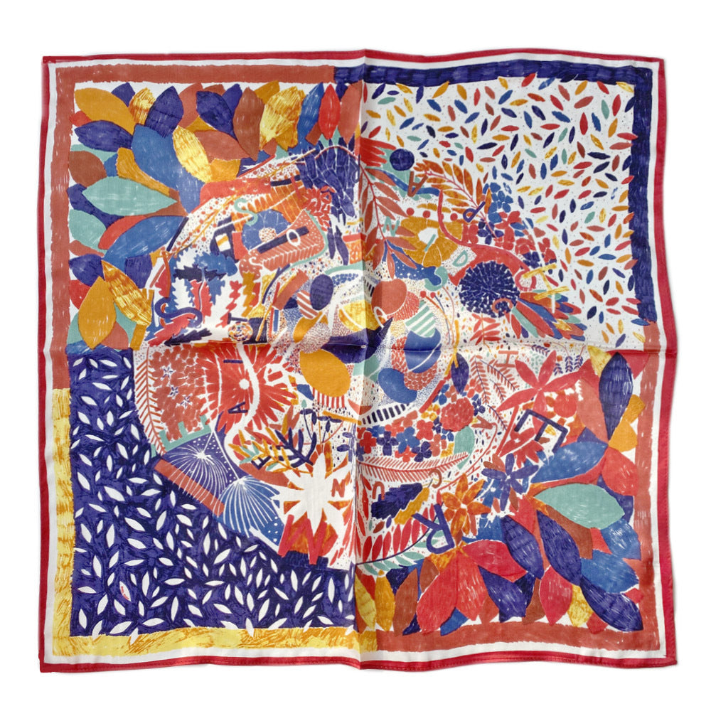 Enchanted Flora | Hand-Painted Abstract Silk Square
