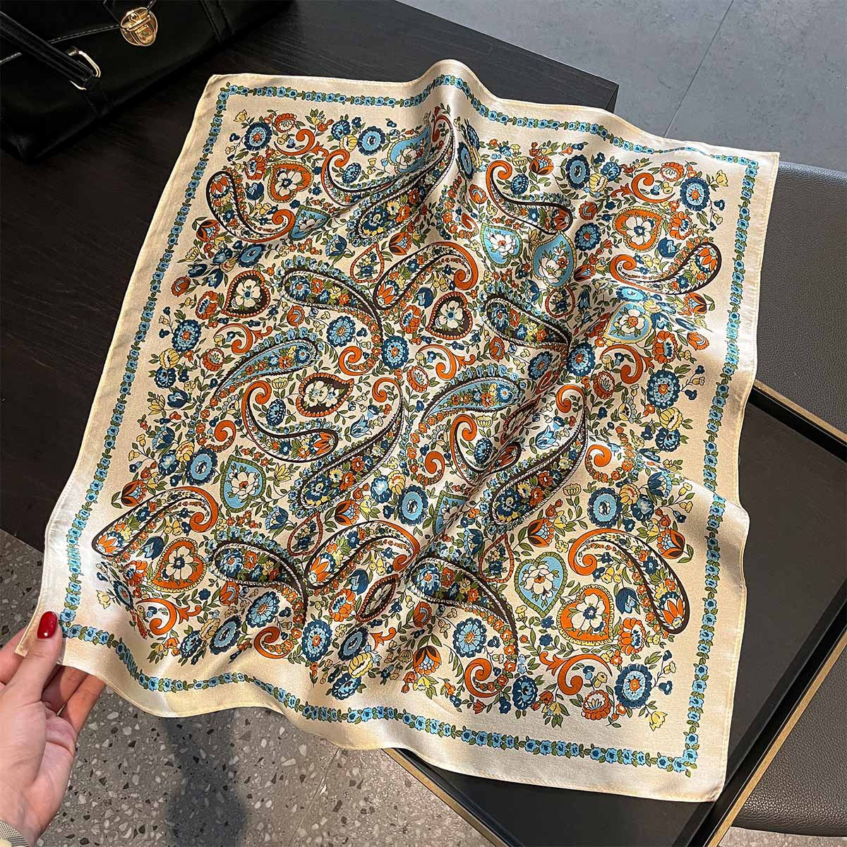 Artisan Mosaic Paisley Silk Scarf