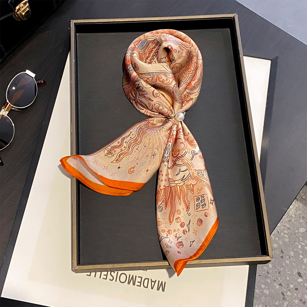 Golden Horizon Silk Scarf